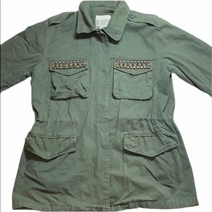 BB Dakota Tawny Studded Green Utility Jacket med